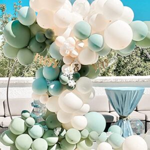 Balloon Garland Kit Double Stuffed Cream Sage Green Balloons Garland Arch Kit for Wedding Baby Shower Birthday Graduation Anniversary Party 5in 10in 20in 24in Balloons Kit Decorations