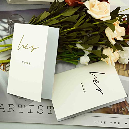 happylain Ivory Wedding Vow Books His and Hers - 4 x 6 inches Wedding Officiant Books for Newly Couples