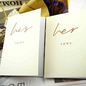 happylain Ivory Wedding Vow Books His and Hers - 4 x 6 inches Wedding Officiant Books for Newly Couples