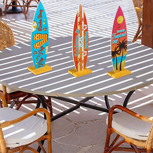 4 Pieces Surfboard Table Decorations Surfboard Beach Signs Welcome to Paradise Sign Tropical Bar Table Centerpieces Endless Summer Wood Sign Flip Flop Table Letters for Home Decor (8.27 x 2.4 Inch)