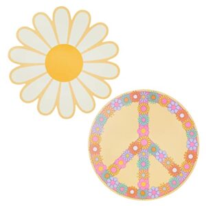 24 Pieces Retro Hippie Paper Cutouts for 60s Hippie Decorations for Party, Groovy Classroom Decor (7.9 in)