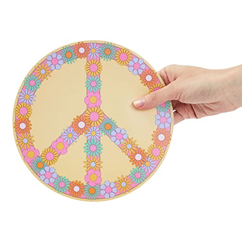 24 Pieces Retro Hippie Paper Cutouts for 60s Hippie Decorations for Party, Groovy Classroom Decor (7.9 in)