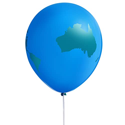 50 Pack Globe Balloons for Earth Day Decorations, Classroom Events, Around the World Party Supplies (12 In)