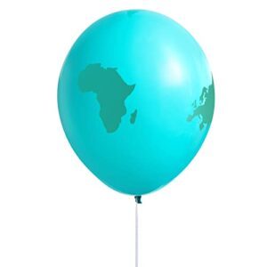 50 Pack Globe Balloons for Earth Day Decorations, Classroom Events, Around the World Party Supplies (12 In)