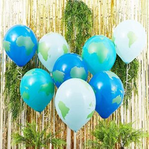 50 Pack Globe Balloons for Earth Day Decorations, Classroom Events, Around the World Party Supplies (12 In)