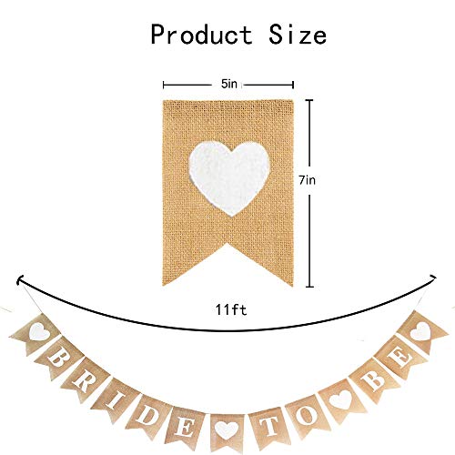 Bridal Shower Banner Decorations Burlap Bride to Be Sign Rustic Bunting Garland Backdrop for Bridal Shower Wedding Engagement Bachelorette Party Decor