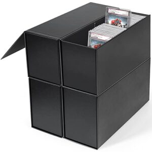 psa graded card storage box, psa graded card storage holder container toploader box – 4 pack