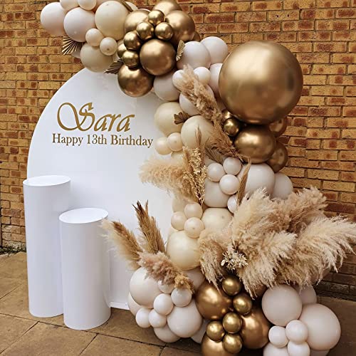 FREECHASE Gold Balloons 100pcs Different Size Pack 18/12/10/5 Inch Metallic Gold Garland Kit for Birthday Wedding Bridal Baby Shower Graduation Christmas Valentines Day Mothers Day Party Decorations