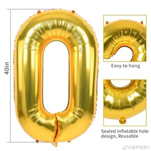 Smlpuame 40 inch Number Balloon 0-9 Gold Large Number 11 Balloons,Digital Balloons for Birthday Party Celebration Decorations Supplies, Helium Foil Number Balloons for Wedding Anniversary