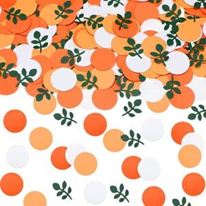little cutie baby shower confetti sprinkle baby shower confetti with eucalyptus decorations hey cutie citrus tangerine themed table scatter confetti for baby shower supplies (200 pcs,orange series)