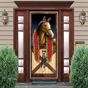 Beistle 2 Piece Indoor / Outdoor Plastic Horse Racing Door Covers For Derby Day Party Supplies