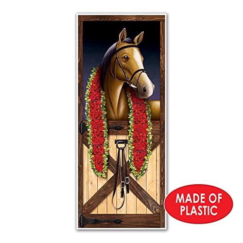 Beistle 2 Piece Indoor / Outdoor Plastic Horse Racing Door Covers For Derby Day Party Supplies