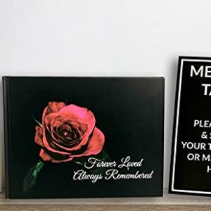 Funeral Guest Book | Memorial Guest Book | Guest Book for Funeral Hardcover | Guestbook for Sign in, Celebration of Life Memorial Service | Funeral Guest Sign Book with Memory Table Card Sign Included