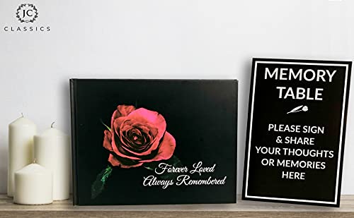 Funeral Guest Book | Memorial Guest Book | Guest Book for Funeral Hardcover | Guestbook for Sign in, Celebration of Life Memorial Service | Funeral Guest Sign Book with Memory Table Card Sign Included