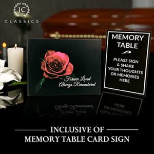 Funeral Guest Book | Memorial Guest Book | Guest Book for Funeral Hardcover | Guestbook for Sign in, Celebration of Life Memorial Service | Funeral Guest Sign Book with Memory Table Card Sign Included