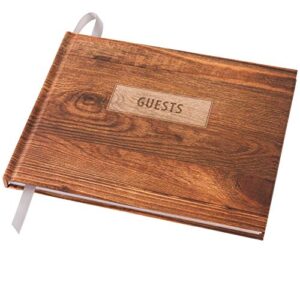 global printed products wedding guest book 9″x7″ (rustic design) – wgb-rst