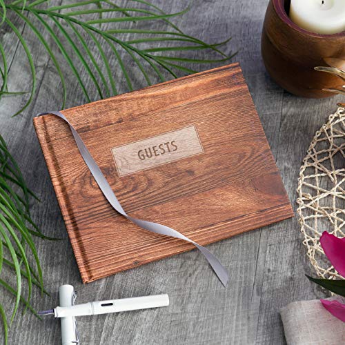 Global Printed Products Wedding Guest Book 9"x7" (Rustic Design) - WGB-RST