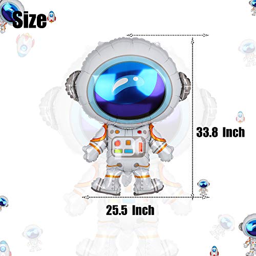 2 Pcs Astronauts Shaped Big Mylar Foil Balloon Universe Space Theme Birthday Party Decorations