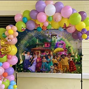 5x3ft Magic Movie Birthday Party Backdrop Supplies for Girls Madrigal Family Background Banner for Cake Table