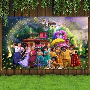 5x3ft Magic Movie Birthday Party Backdrop Supplies for Girls Madrigal Family Background Banner for Cake Table