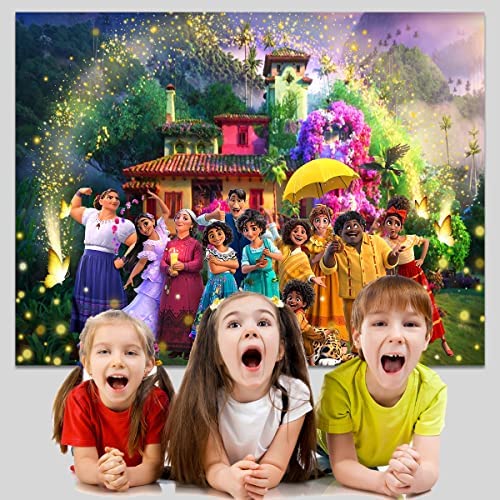 5x3ft Magic Movie Birthday Party Backdrop Supplies for Girls Madrigal Family Background Banner for Cake Table