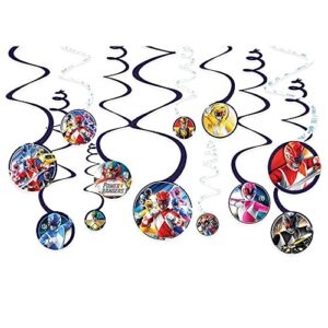 12 pieces classic ”power ranger” spiral decorations party supply
