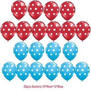 Dr Seuss Baby Shower Decorations/Dr Seuss Party Decorations Thing 1 Thing 2 Party Supplies Birthday Decorations Turquoise White Red Polka Dot Balloons/Thing One and Thing Two Birthday Decorations