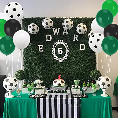 Green Black White Balloon Garland Arch Kit - 120PCS Dark Green White Black Balloons Soccer Brithday Party Supplies for World Cup Video Gaming Boy Gamer Fan Football Theme Party Decorations