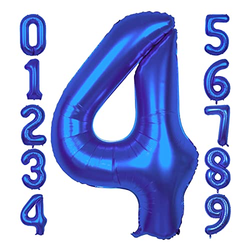 Giant, 4 Balloon Number Dark Blue 40 Inch Blue 4 Balloon number for 4th Birthday Decors for Boys 4th Birthday Balloons 4 Balloon, Number 4 Balloons Green for 4th Birthday Balloons Party Photo Shoot