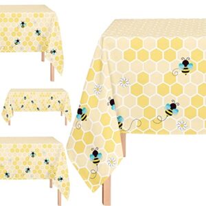 4 pack bumblebee table cover 54″ x 108″, ideal for birthday , baby shower, gender reveal, bee themed party decorations