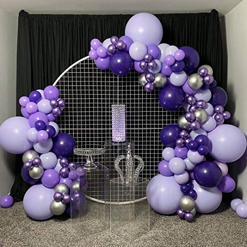 Macaron Purple Balloon Arch Garland Kit-Macaron Purple Balloon Metallic Purple Balloon 133Pcs for Birthday,Gender Reveal,Baby Shower,Wedding,Engagement,Christmas and Bachelor Party Decoration.