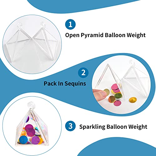 6 Pcs Clear Arcylic Balloon Weight set Wrapped Balloon Weights for Birthday Party Decoration Novelty Gifts (silver)