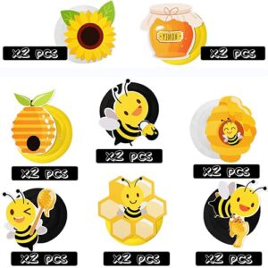 Honey Bumble Bee Hanging Swirl Decorations, 32PCS Bee Party Decorations Foil Ceiling Streamers Honey Bee Themed Kids Birthday Party Baby Shower Gender Reveal Bridal Shower 1st Bee Day Party Decor