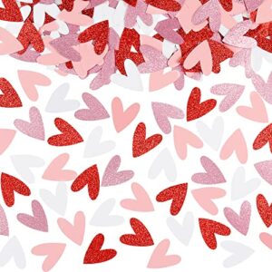 200pcs valentines confetti hearts, valentines table confetti, heart confetti for tables, valentines day table decor for valentines wedding anniversary party supplies