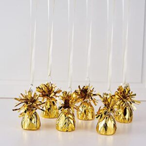 Efavormart 6 Pack - 5" Metallic Gold Foil Balloon Weights for Birthday, Helium Balloon Weights for Wedding, Party, Table, Centerpiece Decorations