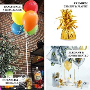 Efavormart 6 Pack - 5" Metallic Gold Foil Balloon Weights for Birthday, Helium Balloon Weights for Wedding, Party, Table, Centerpiece Decorations