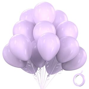 Lavender Balloons Latex Party Balloons - 60 Pack 12 Inch Light Purple Balloon Pastel Purple Helium Balloons Lilac Balloons for Baby Shower Birthday Party Wedding Engagement Graduation Bachelorette Party Decoration