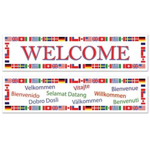 international welcome banners (asstd designs) party accessory (1 count) (2/pkg)