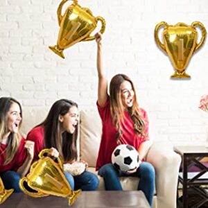 4 Pcs 28x25 inch Champion Trophy Aluminum Foil Balloon for Sport Basketball Football Anniversary Birthday Party Decor Supplies