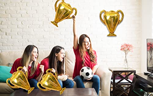 4 Pcs 28x25 inch Champion Trophy Aluminum Foil Balloon for Sport Basketball Football Anniversary Birthday Party Decor Supplies