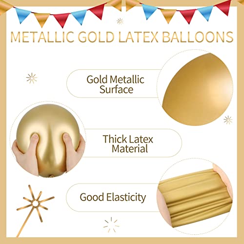 Kasyat 200 Pieces Metallic Latex Balloons, 18/16/12/10/5 Inch Chrome Latex Balloons Shiny Balloons Thick Assorted Sizes for Mardi