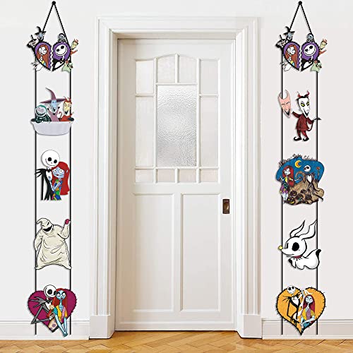 Nightmare Designed Door Hanging Banner Porch Sign Banners Welcome Hanging Nightmare Birthday Party Decorations