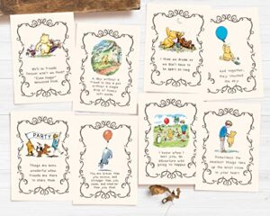 classic winnie wall decor pooh quotes prints pattern b, 5×7 inch adorable for baby shower decorations birthday favors centerpiece for tables