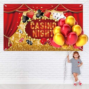 Casino Night Theme Party Decorations Backdrop Las Vegas Gold Glitter Banner Bokeh Photo Background Large Size Casino Birthday Party Supplies Decor