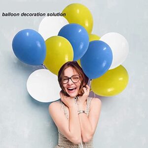 Blue Yellow White Balloon Garland Kit, 90 Pack Blue Yellow White Latex Balloons with 16FT Strip for Baby Shower Anniversary Birthday Wedding Graduation Office Party DIY Decoration