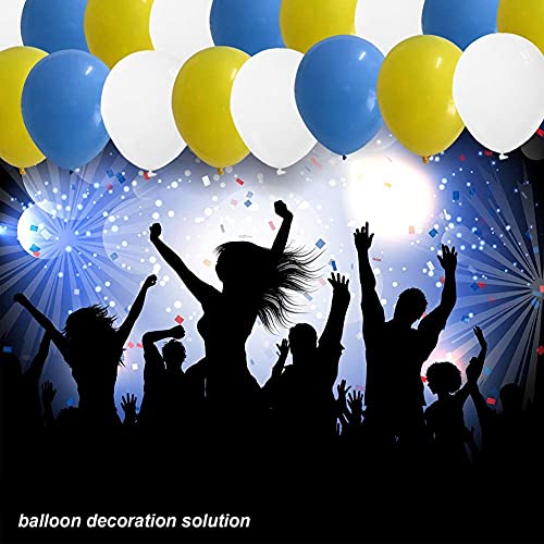 Blue Yellow White Balloon Garland Kit, 90 Pack Blue Yellow White Latex Balloons with 16FT Strip for Baby Shower Anniversary Birthday Wedding Graduation Office Party DIY Decoration