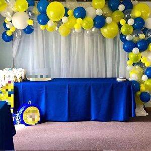 Blue Yellow White Balloon Garland Kit, 90 Pack Blue Yellow White Latex Balloons with 16FT Strip for Baby Shower Anniversary Birthday Wedding Graduation Office Party DIY Decoration