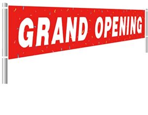 large grand opening banner, retail store shop business sign, business office store front banner, store, advertising, flag (9.8×1.6 feet)