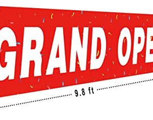 Large Grand Opening Banner, Retail Store Shop Business Sign, Business Office Store Front Banner, Store, Advertising, Flag (9.8x1.6 feet)