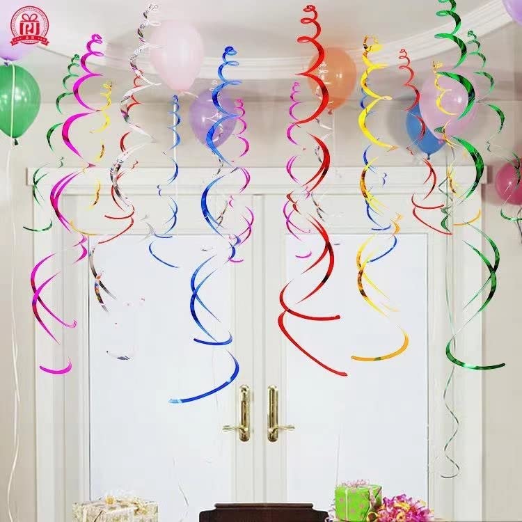 30 Pieces Hanging Swirls Party Decorations Foil Swirl Hanging Decoration，for Ceiling Birthday Graduation Wedding Christmas Halloween Celebration Party Decor 22"